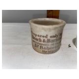 Set of 3 Antique English Advertising Ceramic Ointment Pots - Clarke Set of 3 Antique English Advertising Ceramic Ointment Pots - Clarke