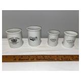 Set of 4 Vintage French Pharmacy Pots - Rouen, Nantes, Vannes, Paris Set of 4 Vintage French Pharmacy Pots - Rouen, Nantes, Vannes, Paris
