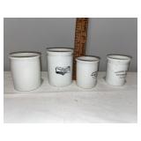 Set of 4 Vintage French Pharmacy Pots - Rouen, Nantes, Vannes, Paris Set of 4 Vintage French Pharmacy Pots - Rouen, Nantes, Vannes, Paris