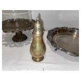 Vintage Silver & Brass Tableware Collection with Glass Dome Vintage Silver & Brass Tableware Collection with Glass Dome