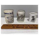 Lot of 3 Antique French and English Ceramic Ointment Jars - Singleton Lot of 3 Antique French and English Ceramic Ointment Jars - Singleton