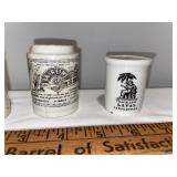 Lot of 3 Antique French and English Ceramic Ointment Jars - Singleton Lot of 3 Antique French and English Ceramic Ointment Jars - Singleton