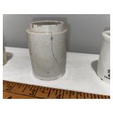 Lot of 3 Antique French and English Ceramic Ointment Jars - Singleton Lot of 3 Antique French and English Ceramic Ointment Jars - Singleton