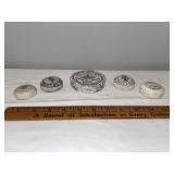 Collection of 5 Antique English Advertising Ironstone Toothpaste & Tooth Powder Pot Lids Collection of 5 Antique English Advertising Ironstone Toothpaste & Tooth Powder Pot Lids