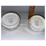 Antique English Advertising Ironstone Ointment Jars - Duncan & Flockhart, Clay & Abraham Antique English Advertising Ironstone Ointment Jars - Duncan & Flockhart, Clay & Abraham