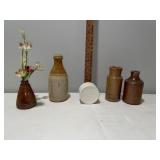Lot of 5 Antique English Advertising Stoneware Bottles with S. Dean & Co. and Needham Lot of 5 Antique English Advertising Stoneware Bottles with S. Dean & Co. and Needham