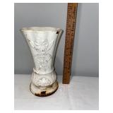 Antique French Cast Iron Urn with Floral Design Antique French Cast Iron Urn with Floral Design