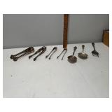 Vintage French Silver-Plated Flatware Lot - Tongs, Ladles, Forks Vintage French Silver-Plated Flatware Lot - Tongs, Ladles, Forks