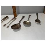 Vintage French Silver-Plated Flatware Lot - Tongs, Ladles, Forks Vintage French Silver-Plated Flatware Lot - Tongs, Ladles, Forks