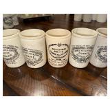 Set of 5 Antique English Ironstone James Keiller & Sons Dundee Marmalade Pots Set of 5 Antique English Ironstone James Keiller & Sons Dundee Marmalade Pots