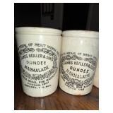 Set of 5 Antique English Ironstone James Keiller & Sons Dundee Marmalade Pots Set of 5 Antique English Ironstone James Keiller & Sons Dundee Marmalade Pots