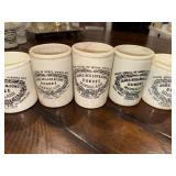 Set of 5 Antique English Ironstone James Keiller & Sons Dundee Marmalade Pots Set of 5 Antique English Ironstone James Keiller & Sons Dundee Marmalade Pots