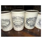 Set of 5 Antique English Ironstone James Keiller & Sons Dundee Marmalade Pots Set of 5 Antique English Ironstone James Keiller & Sons Dundee Marmalade Pots