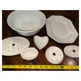 Assorted English Ironstone Bowls, Platter & Inserts Set Assorted English Ironstone Bowls, Platter & Inserts Set