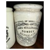Set of 4 Antique English Ironstone James Keiller & Sons Dundee Marmalade Pots Set of 4 Antique English Ironstone James Keiller & Sons Dundee Marmalade Pots