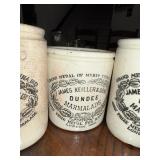 Set of 4 Antique English Ironstone James Keiller & Sons Dundee Marmalade Pots Set of 4 Antique English Ironstone James Keiller & Sons Dundee Marmalade Pots
