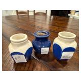 Lot of 3 Blue & White English Ironstone Vases - Includes Polish Vase Lot of 3 Blue & White English Ironstone Vases - Includes Polish Vase