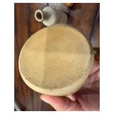Antique English Stoneware Collection: Cocoa Jar, Bottle, Butter Churn Antique English Stoneware Collection: Cocoa Jar, Bottle, Butter Churn