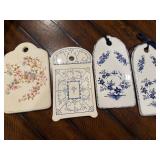 Set of 4 Decorative Porcelain European Breakfast Boards with Floral Motifs Set of 4 Decorative Porcelain European Breakfast Boards with Floral Motifs