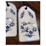 Set of 4 Decorative Porcelain European Breakfast Boards with Floral Motifs Set of 4 Decorative Porcelain European Breakfast Boards with Floral Motifs