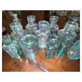 Lot of Antique English Embossed Apothecary Glass Bottles Lot of Antique English Embossed Apothecary Glass Bottles