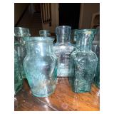 Lot of Antique English Embossed Apothecary Glass Bottles Lot of Antique English Embossed Apothecary Glass Bottles