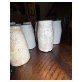 Lot of 8 Antique English Ironstone White Ceramic Jars with Crazing Lot of 8 Antique English Ironstone White Ceramic Jars with Crazing