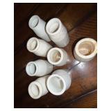 Lot of 8 Antique English Ironstone White Ceramic Jars with Crazing Lot of 8 Antique English Ironstone White Ceramic Jars with Crazing