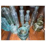 Antique English Glass Bottles and Jars Collection - Assorted Shapes and Sizes Antique English Glass Bottles and Jars Collection - Assorted Shapes and Sizes