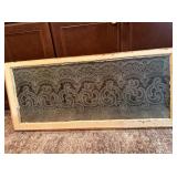 Vintage Etched Glass Window with Lace Pattern Vintage Etched Glass Window with Lace Pattern