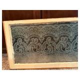 Vintage Etched Glass Window with Lace Pattern Vintage Etched Glass Window with Lace Pattern