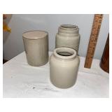 Lot of 6 Vintage English Ironstone Jars & Crocks with Lids Lot of 6 Vintage English Ironstone Jars & Crocks with Lids