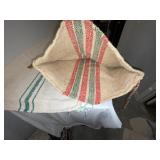 Vintage European Grain Sacs with Colorful Stripes Vintage European Grain Sacs with Colorful Stripes