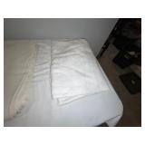 Lot of Assorted French Linens with Red Stripe Roll and White Sheets Lot of Assorted French Linens with Red Stripe Roll and White Sheets