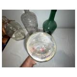 Set of 4 Vintage Glass Bottles - Assorted Shapes & Colors Set of 4 Vintage Glass Bottles - Assorted Shapes & Colors