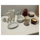 French and English Ironstone Ceramic and Porcelain Kitchenware Lot with St. Uze and Ridgway Marked Piece French and English Ironstone Ceramic and Porcelain Kitchenware Lot with St. Uze and Ridgway Marked Piece