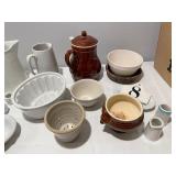 French and English Ironstone Ceramic and Porcelain Kitchenware Lot with St. Uze and Ridgway Marked Piece French and English Ironstone Ceramic and Porcelain Kitchenware Lot with St. Uze and Ridgway Marked Piece