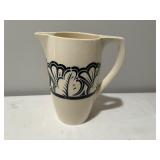 Antique French Honfleur Ironstone Pitcher with Decorative Pattern Antique French Honfleur Ironstone Pitcher with Decorative Pattern