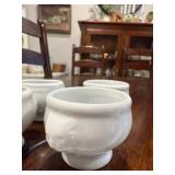 Set of 6 Vintage French White Lion Head Small Terrain Footed Bowls Set of 6 Vintage French White Lion Head Small Terrain Footed Bowls