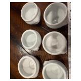 Set of 6 Vintage French White Lion Head Small Terrain Footed Bowls Set of 6 Vintage French White Lion Head Small Terrain Footed Bowls