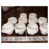 Set of 10 White Ceramic Lion Head Soup Bowls Set of 10 White Ceramic Lion Head Soup Bowls