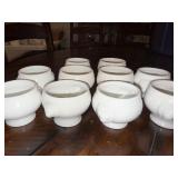 Set of 10 White Ceramic Lion Head Soup Bowls Set of 10 White Ceramic Lion Head Soup Bowls