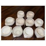 Set of 10 White Ceramic Lion Head Soup Bowls Set of 10 White Ceramic Lion Head Soup Bowls