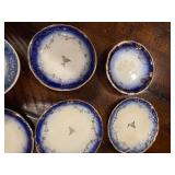 Set of 9 Antique French Flow Blue Butter Pat Plates Set of 9 Antique French Flow Blue Butter Pat Plates