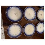 Set of 9 Antique French Flow Blue Butter Pat Plates Set of 9 Antique French Flow Blue Butter Pat Plates
