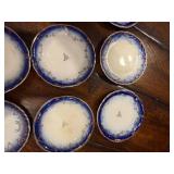 Set of 9 Antique French Flow Blue Butter Pat Plates Set of 9 Antique French Flow Blue Butter Pat Plates