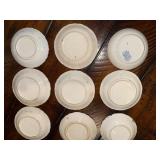 Set of 9 Antique French Flow Blue Butter Pat Plates Set of 9 Antique French Flow Blue Butter Pat Plates