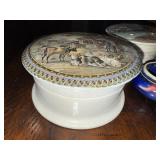 Collection of Prattware Pots with Lids Collection of Prattware Pots with Lids