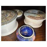 Collection of Prattware Pots with Lids Collection of Prattware Pots with Lids