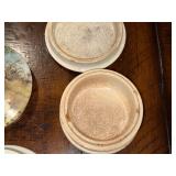 Collection of Prattware Pots with Lids Collection of Prattware Pots with Lids